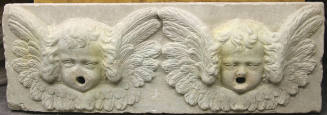Fountain Plaque / Frieze with Two Cherub Heads Surrounded by Wings