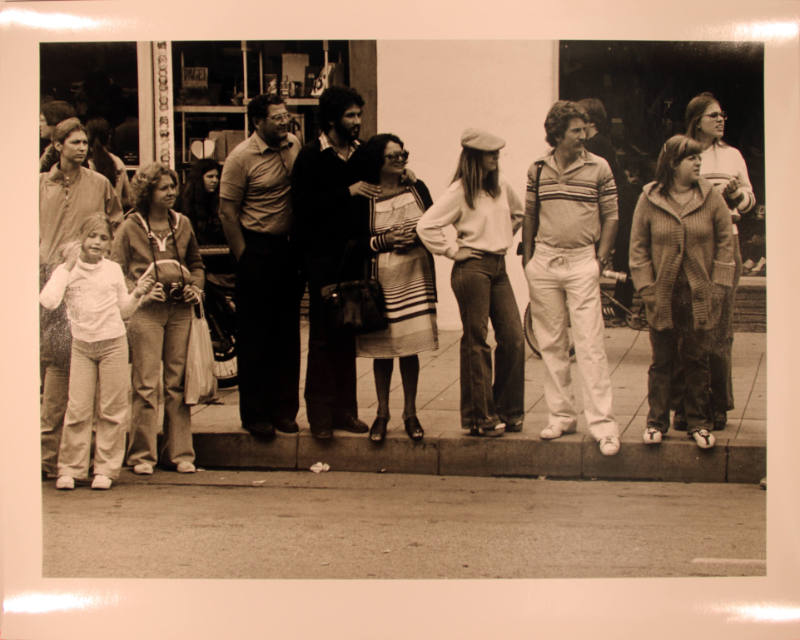 Observers on the Curb, Times Square, New York