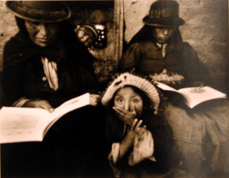 Adult-education class for women who cannot read, high in the Andes in Puno, Peru