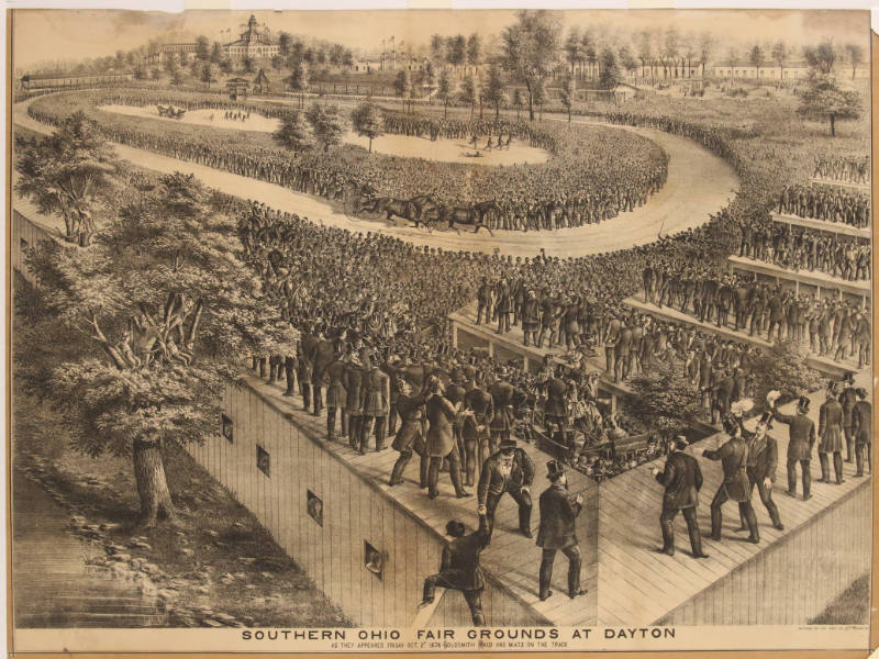 Southern Ohio Fair Grounds at Dayton as They Appeared Friday October 2nd, 1874, Goldsmith, Maid and Mate on theTrack