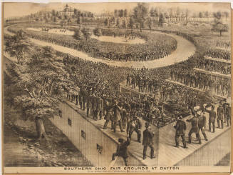 Southern Ohio Fair Grounds at Dayton as They Appeared Friday October 2nd, 1874, Goldsmith, Maid and Mate on theTrack