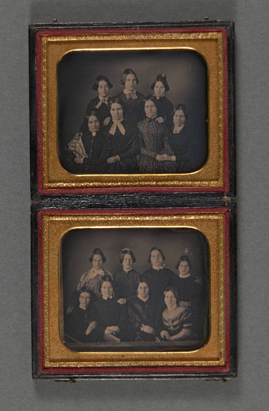 Class of Drury Academy, 1848/49, Elmyra, New York [Mary Louise Dean (Mrs. P. S. Mac Arthur) 2nd from left, 1st row, upper section].