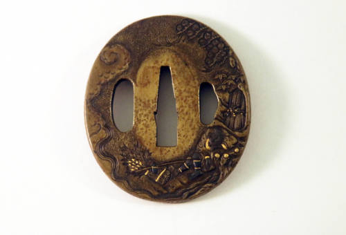 Tsuba, Figure of Sleeping Coolie