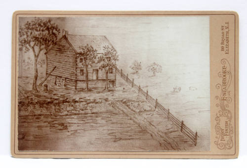 Photograph of a drawing of Colonel Spencer's Cabin at Cincinnati