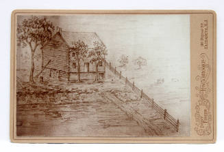 Photograph of a drawing of Colonel Spencer's Cabin at Cincinnati