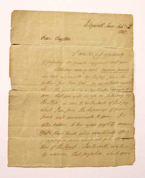 Letter to Jonathan Dayton from Aaron Ogden