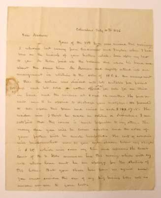 Letter to Mrs. Hannah Dayton Spencer from Phineas B. Wiley, One of Three