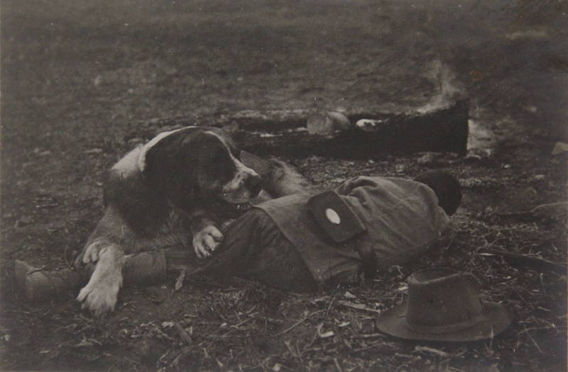 A Hunter Asleep with His Dog