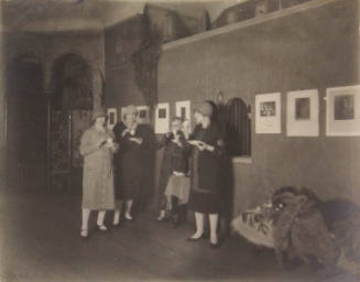 Jane Reece with Three Ladies Taking Tea at Jane Reece's Studio