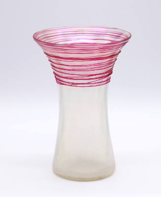 Red Reeded "Verre de Soie" Vase