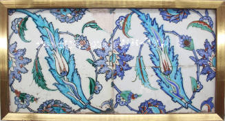 Pair of Iznik Tiles Fitted Together in a Frame