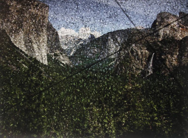 Tent-Camera Image on Ground: View of the Yosemite Valley from Tunnel View, Yosemite National Park, California