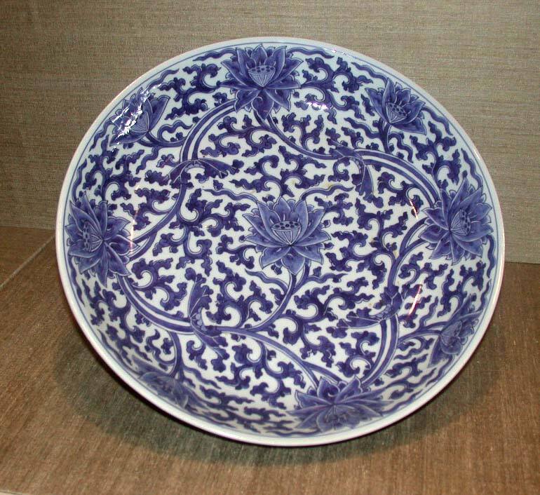 Plate with Lotus and Vine Design