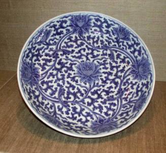 Plate with Lotus and Vine Design