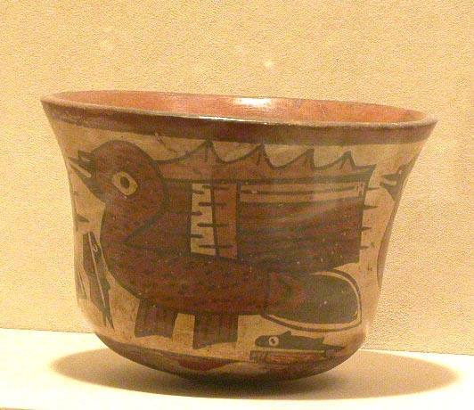 Bowl with Black-Tailed Bird and Speckled Fish