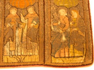 Orphrey Panels: Left panel depicting Saint Dominic and Saint Thomas, Right panel depicting Mary Magdelineand Saint Peter