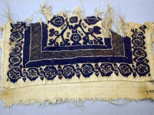 Portion of Mummy Shirt or Grave Cloth, Ornamented with Patterns and Designs