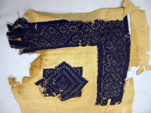 Portion of Mummy Shirt or Grave Cloth, Ornamented with Patterns and Designs