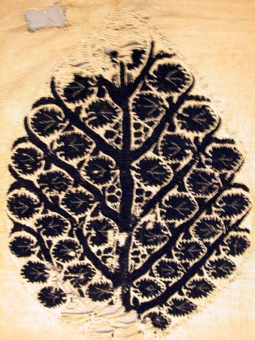 Portion of Mummy Shirt or Grave Cloth, Ornamented with Patterns and Designs