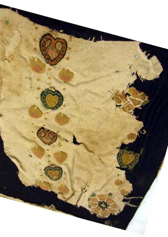 Portion of Mummy Shirt or Grave Cloth, Ornamented with Patterns and Designs