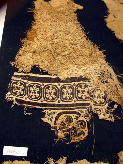 Portion of Mummy Shirt or Grave Cloth, Ornamented with Patterns and Designs