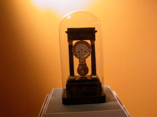 Empire style Mantle Clock with Glass Dome