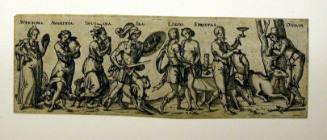 Decorative Border with Allegorical Figures: Vices