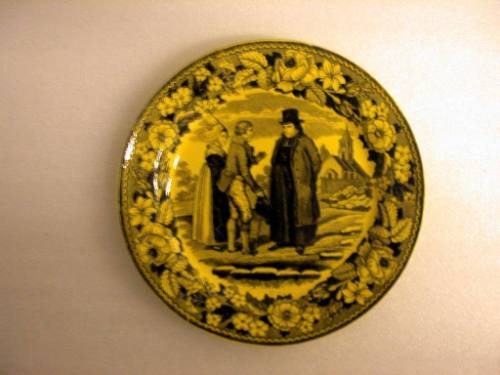 Plate with Transfer Design of a Two Women in a Park