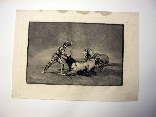 A Spanish Nobleman Killing a Bull After Having Lost His Horse, Plate 9, "La Tauromaquia" (Tauromachy), delteil 232, iii,