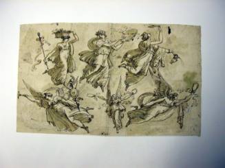 Design for a Decorative Painting: Three Baccantes and Three Nikes