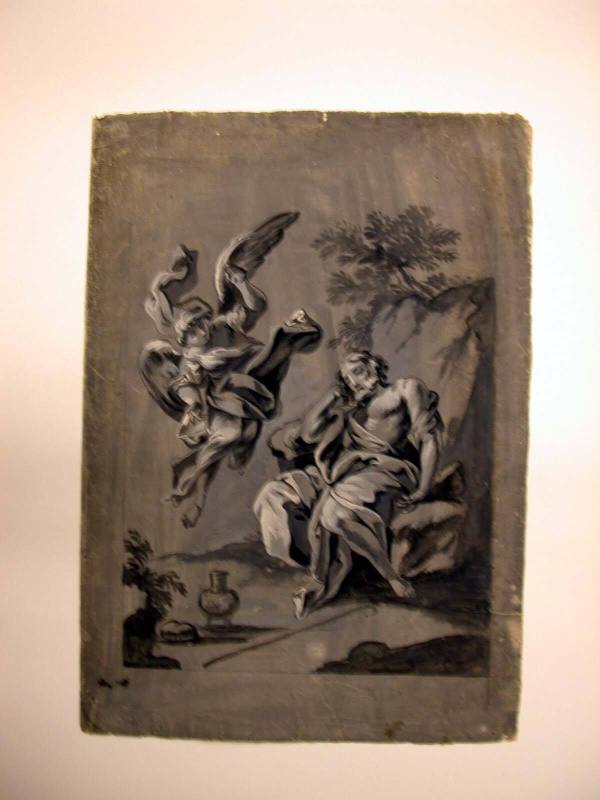 Recto: Elijah and the Angel or the Dream of Saint Joseph