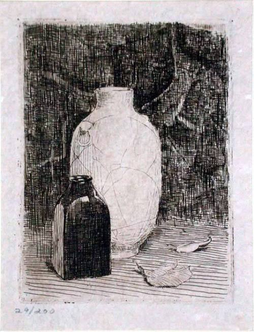 Still Life with Vase and Bottle